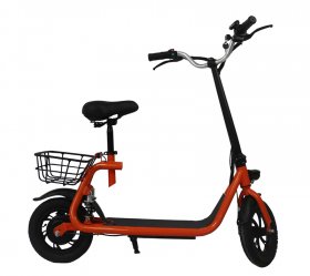 Electric Scooter for Adults - Foldable Scooter with Seat & Carry Basket - 350W Brushless Motor