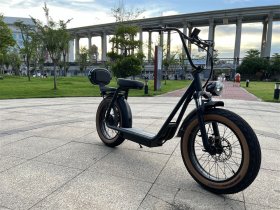 Two seats electric scooter with rear storage box
