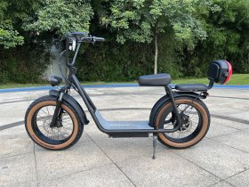 Two seats electric scooter with rear storage box