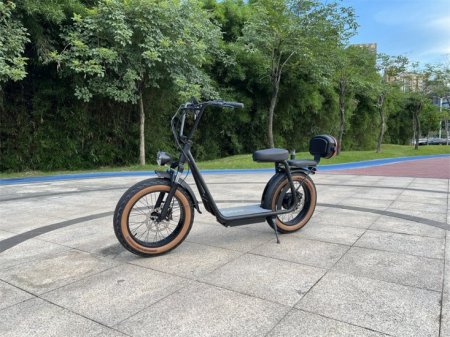 Two seats electric scooter with rear storage box