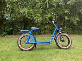 AS201 pro Off road Electric Bicycle Scooter in blue color,1000W gear motor power and the max speed reach to 34MPH with rear seat
